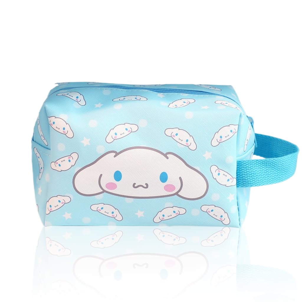 MAYCREATE Small Makeup Pouch, Kawaii Makeup Bag, Cartoon Cosmetic Bags for Women Girls, PU Leather Cosmetic Pouch, Cute Cinnamoroll Travel Toiletry Bag Office School Stationeries Pouch with Handstrap MAYCREATE Small Makeup Pouch, Kawaii Makeup Bag, Cartoon Cosmetic Bags for Women Girls, PU Leather Cosmetic Pouch, Cute Cinnamoroll Travel Toiletry Bag Office School Stationeries Pouch with Handstrap